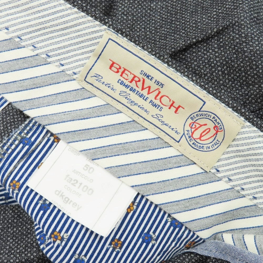 【中古】ベルウィッチ BERWICH ストレッチウール ドレススラックスパンツ ダークグレー【 50 】【 状態ランクB 】【 メンズ 】