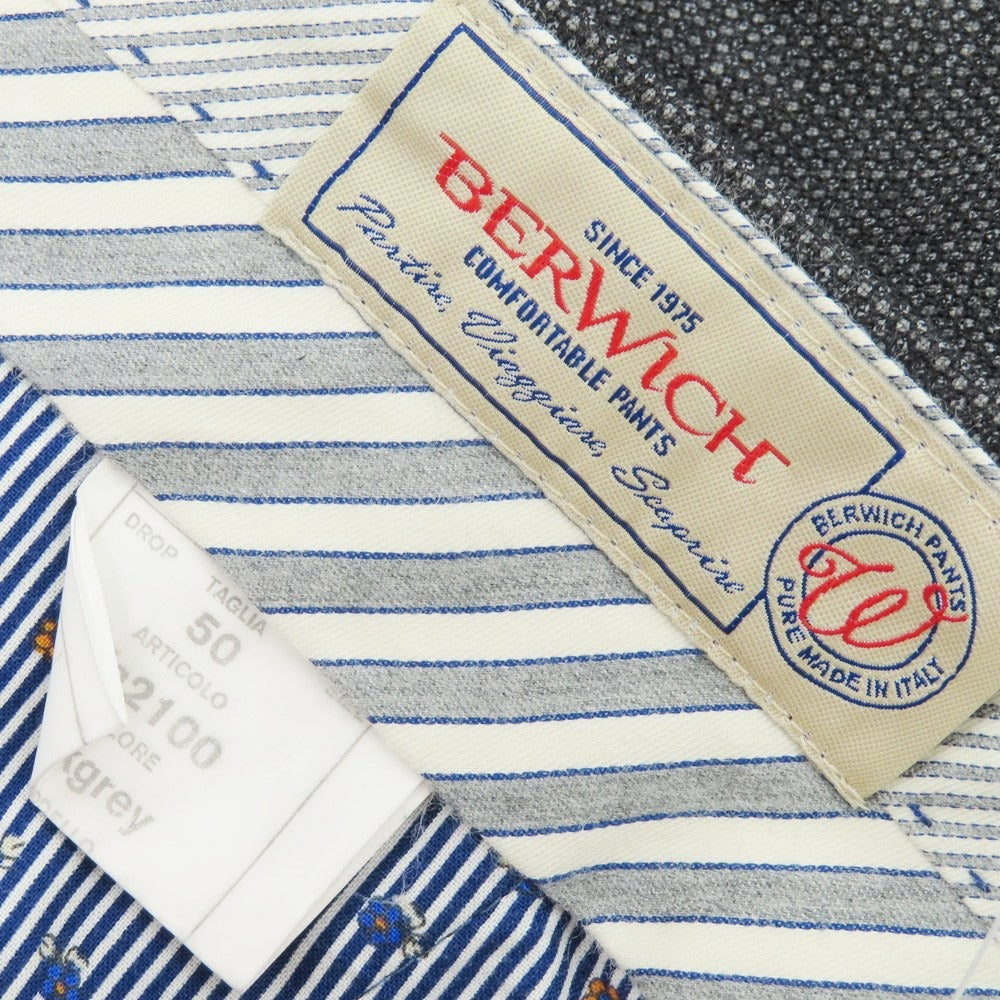 【中古】ベルウィッチ BERWICH ストレッチウール ドレススラックスパンツ ダークグレー【 50 】【 状態ランクB 】【 メンズ 】