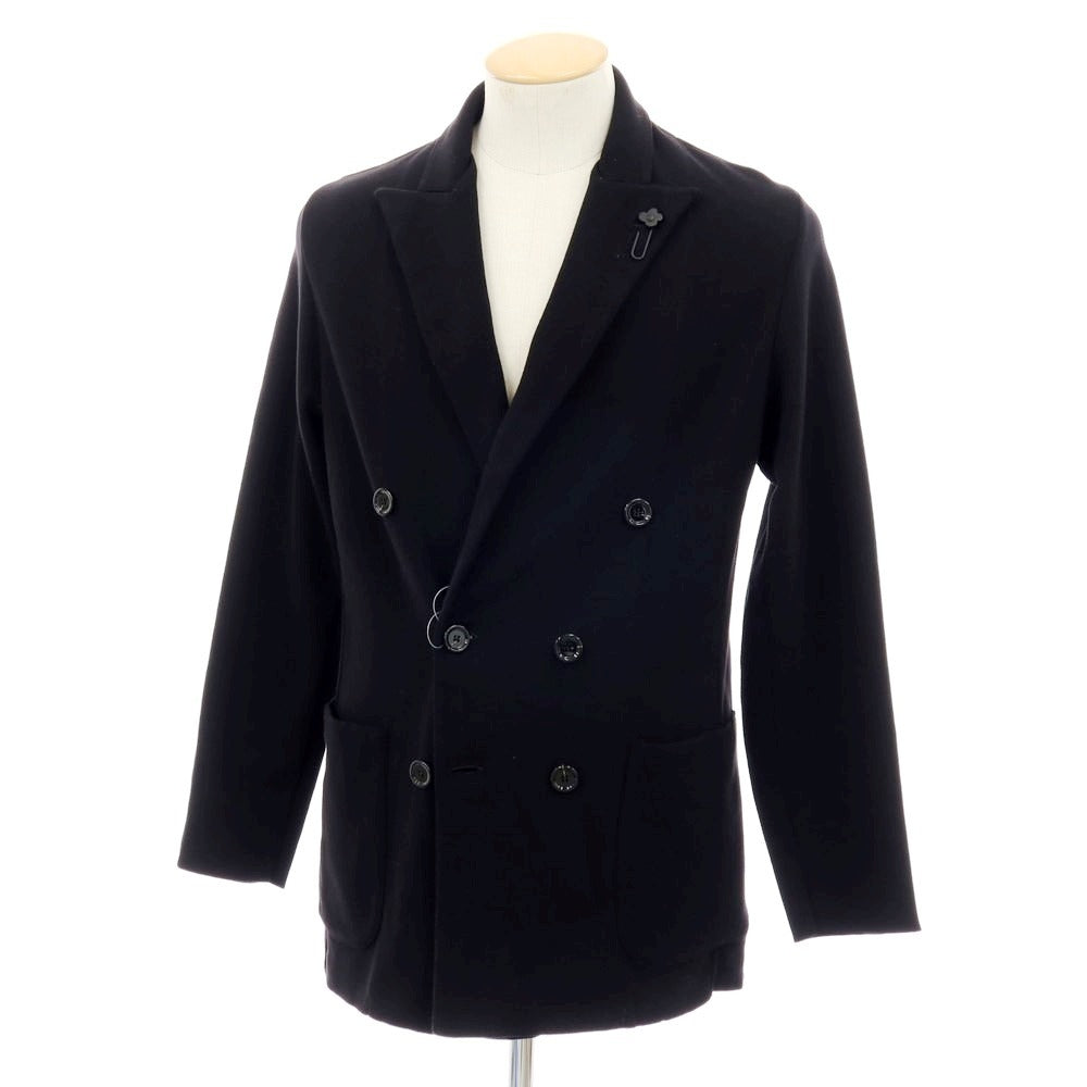 【中古】ラルディーニ LARDINI コットン ダブル ニットジャケット ブラック【サイズS】【 状態ランクB 】【 メンズ 】