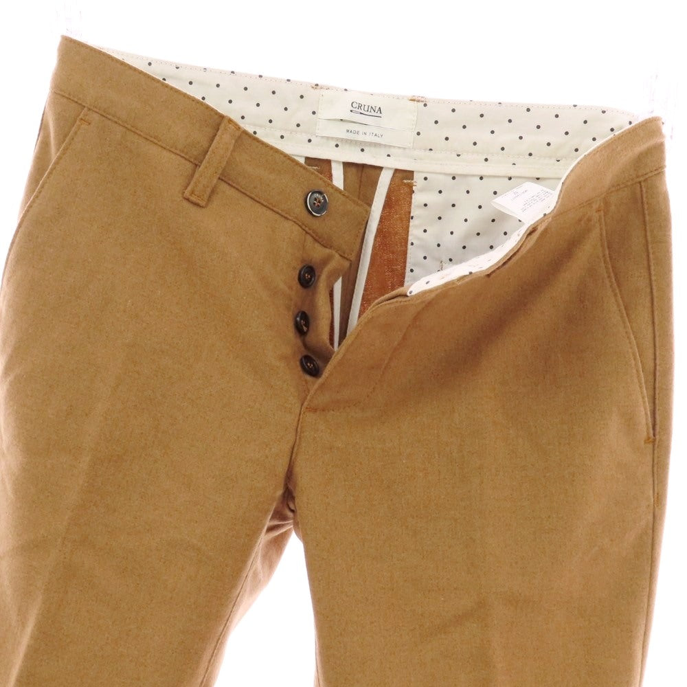 【中古】クルーナ CRUNA ウールポリエステル カジュアルスラックスパンツ ライトブラウン【 2 】【 状態ランクA 】【 メンズ 】