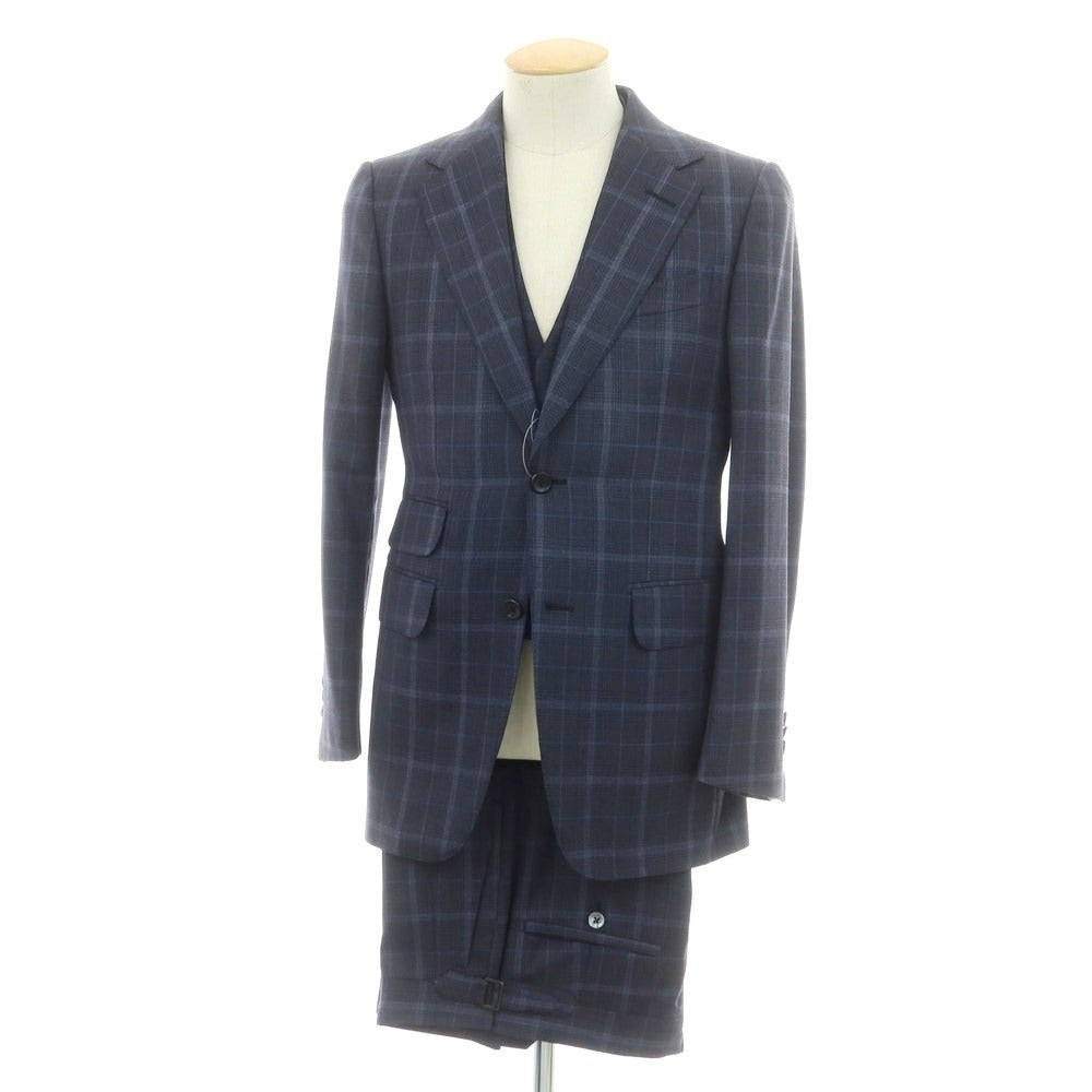 【中古】ダンヒル Dunhill ウールシルク 2つボタンスーツ ネイビー【サイズ44】【 状態ランクA 】【 メンズ 】