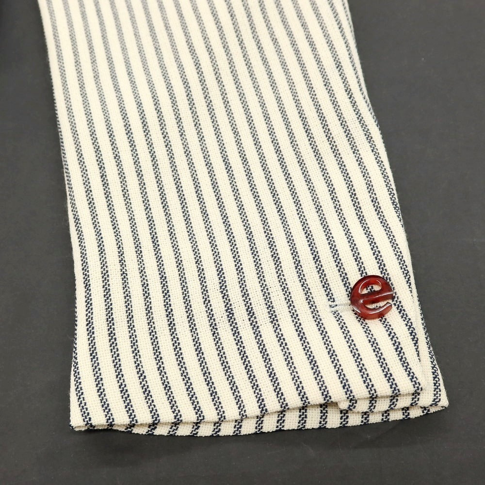 【中古】エルネスト ernesto GFB ウール ストライプ カジュアルジャケット アイボリーxグレー【サイズ44】【 状態ランクB 】【 メンズ 】