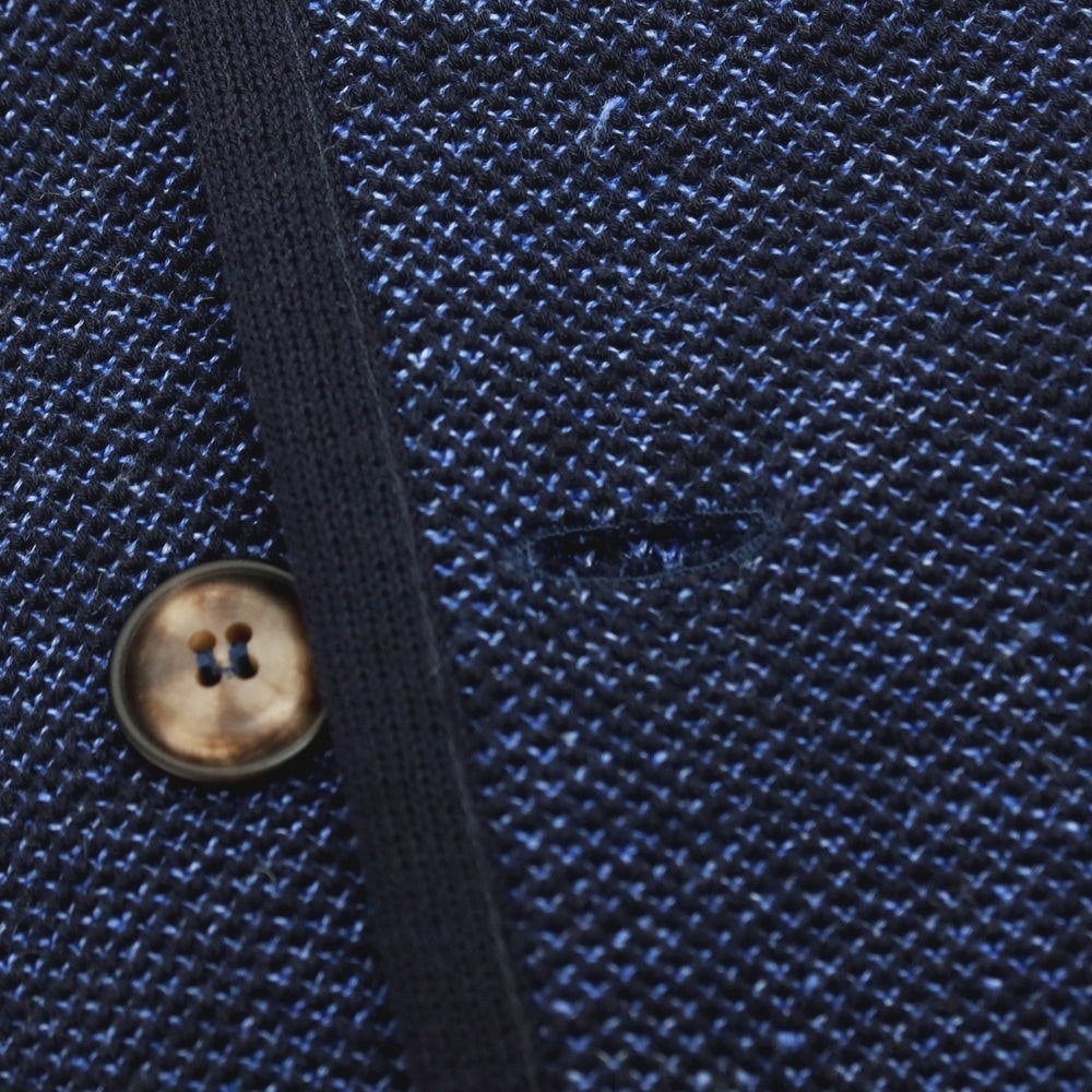 【中古】ラルディーニ LARDINI コットンリネン 2B ニットジャケット ネイビー【サイズXS】【 状態ランクB 】【 メンズ 】