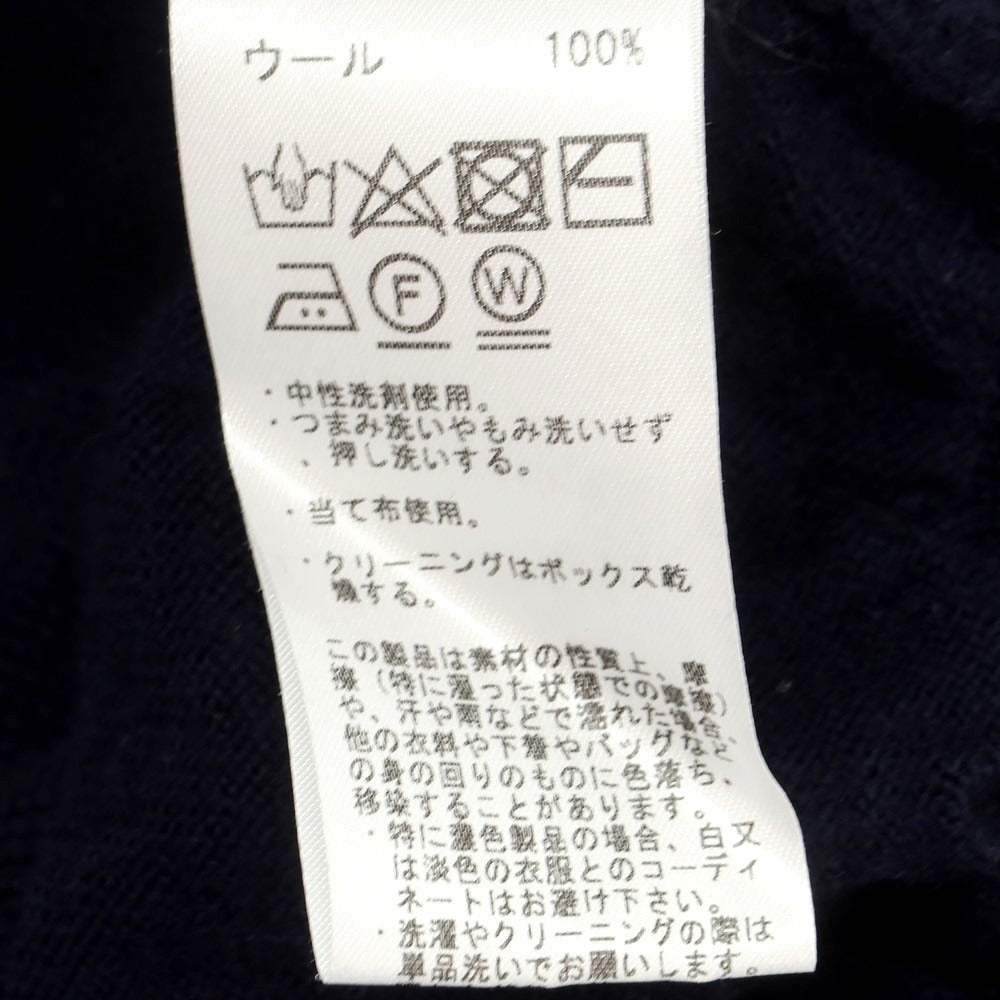 【中古】ビームスエフ BEAMS F ハイゲージ ウール 長袖 ポロニット ネイビー【 46 】【 状態ランクB 】【 メンズ 】