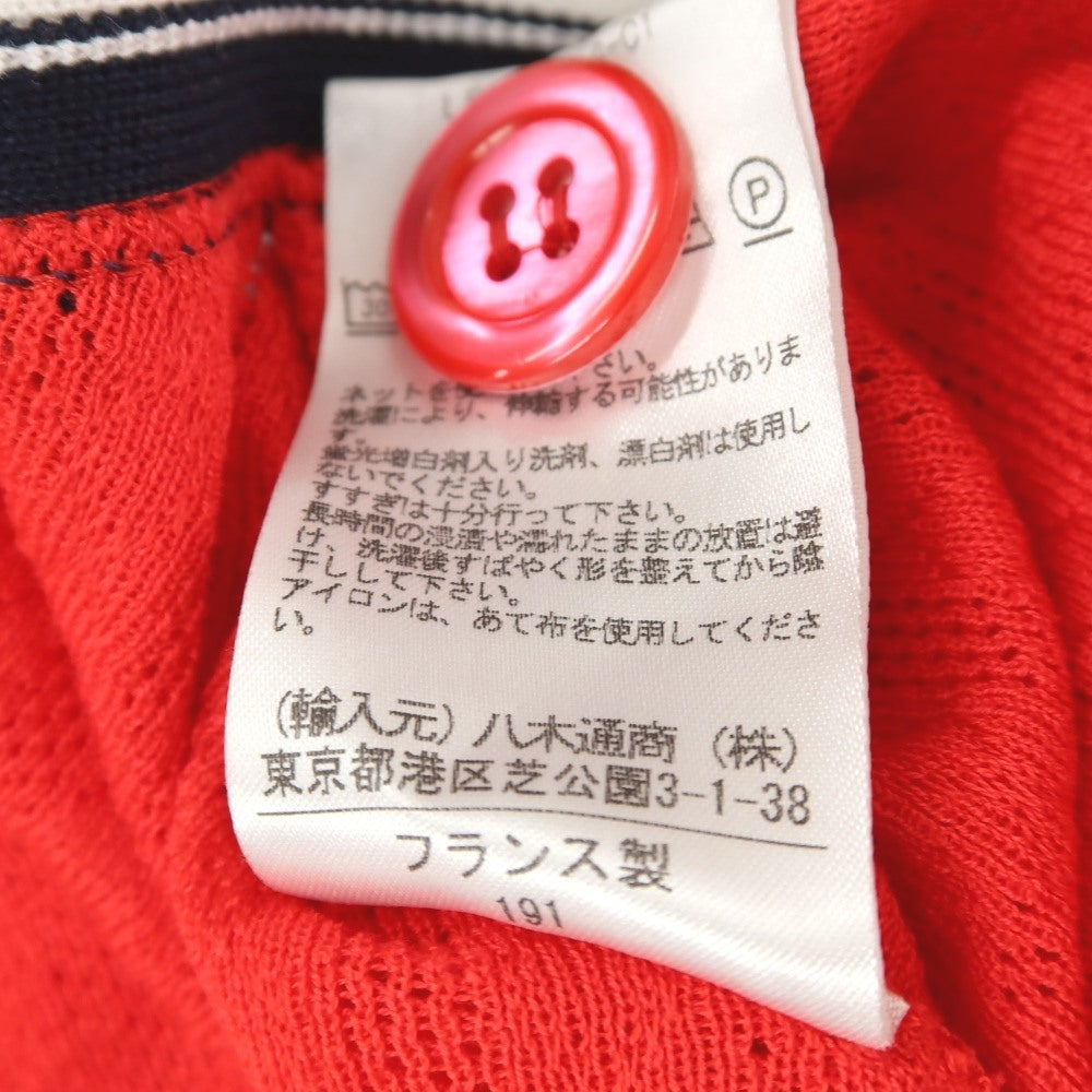【中古】ルトロワ Letroyes コットン チルデン ニット カーディガン レッド【サイズ4】【 状態ランクB 】【 メンズ 】