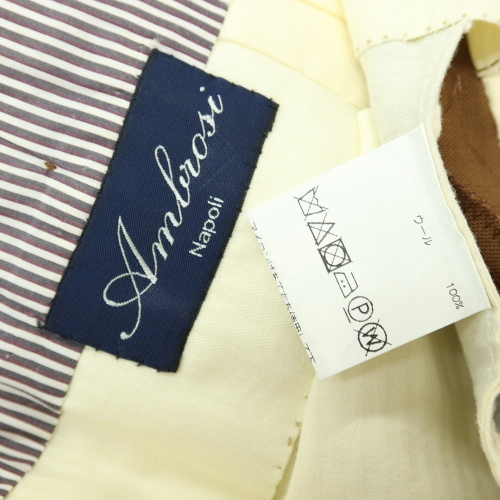 【中古】アンブロージ Ambrosi ウール ドレススラックスパンツ ブラウン【サイズ44】【 状態ランクB 】【 メンズ 】