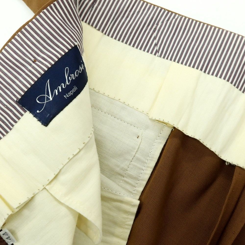 【中古】アンブロージ Ambrosi ウール ドレススラックスパンツ ブラウン【サイズ44】【 状態ランクB 】【 メンズ 】