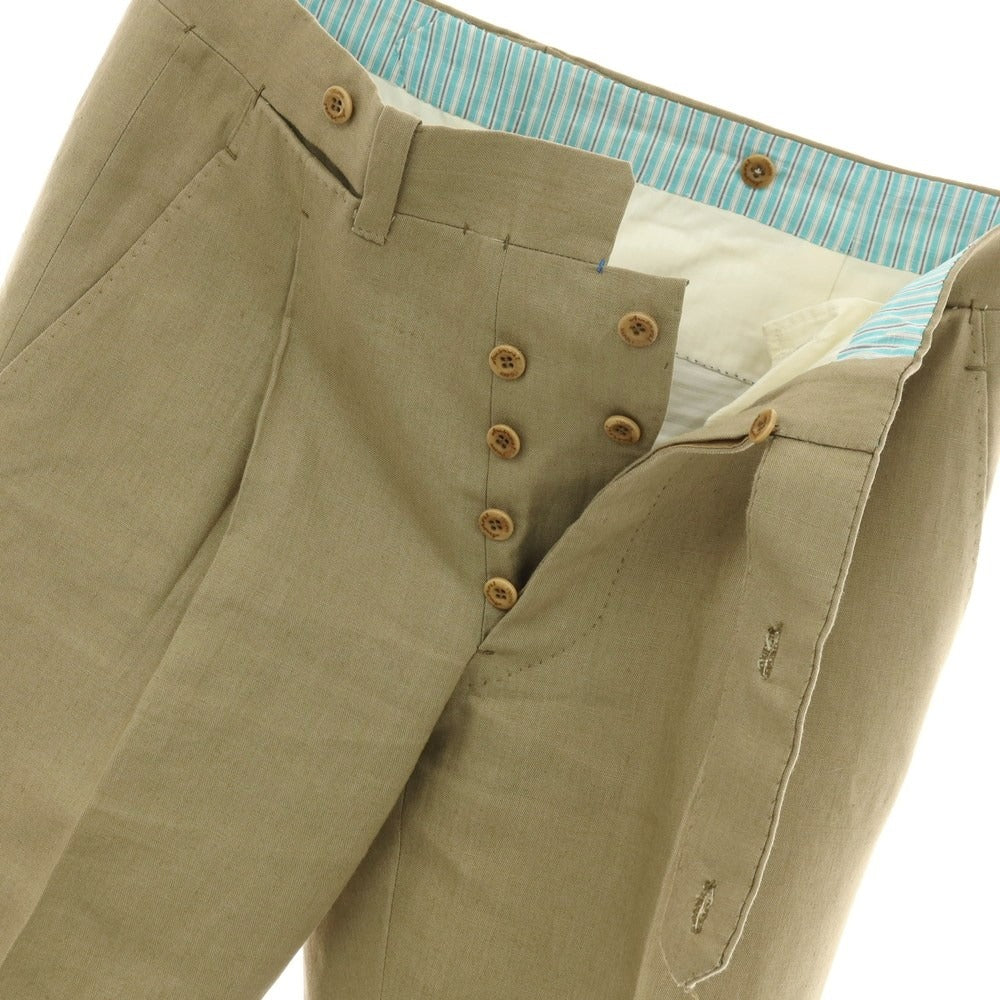 【中古】アンブロージ Ambrosi リネン カジュアルスラックスパンツ カーキオリーブ系【サイズ44】【 状態ランクB 】【 メンズ 】