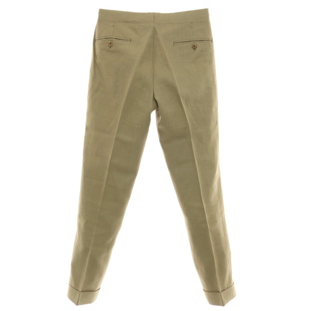 【中古】アンブロージ Ambrosi リネン カジュアルスラックスパンツ カーキオリーブ系【サイズ44】【 状態ランクB 】【 メンズ 】