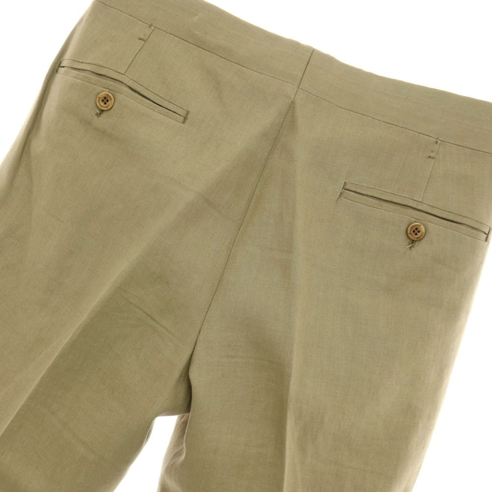 【中古】アンブロージ Ambrosi リネン カジュアルスラックスパンツ カーキオリーブ系【サイズ44】【 状態ランクB 】【 メンズ 】