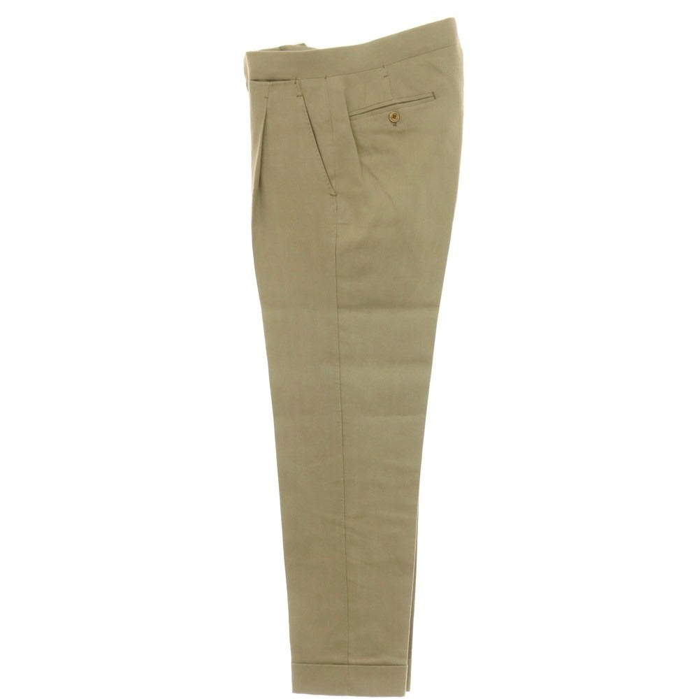 【中古】アンブロージ Ambrosi リネン カジュアルスラックスパンツ カーキオリーブ系【サイズ44】【 状態ランクB 】【 メンズ 】