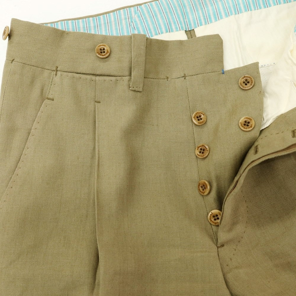 【中古】アンブロージ Ambrosi リネン カジュアルスラックスパンツ カーキオリーブ系【サイズ44】【 状態ランクB 】【 メンズ 】