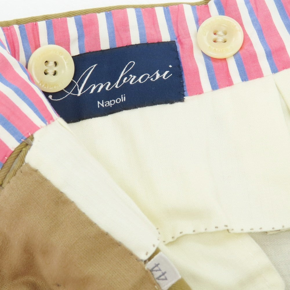 【中古】アンブロージ Ambrosi コットン カジュアルスラックスパンツ ダークベージュ【 44 】【 状態ランクC 】【 メンズ 】