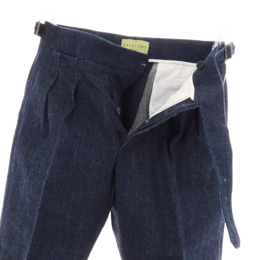 【中古】サルトリア ダルクオーレ Sartoria DAL CUORE コットン デニム カジュアルスラックスパンツ ネイビー【 46 】【 状態ランクB 】【 メンズ 】