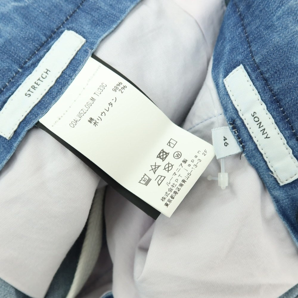 【中古】ピーティートリノ PT TORINO SONNY ストレッチ コットン イージースラックスパンツ ライトブルー【サイズ46】【 状態ランクD 】【 メンズ 】