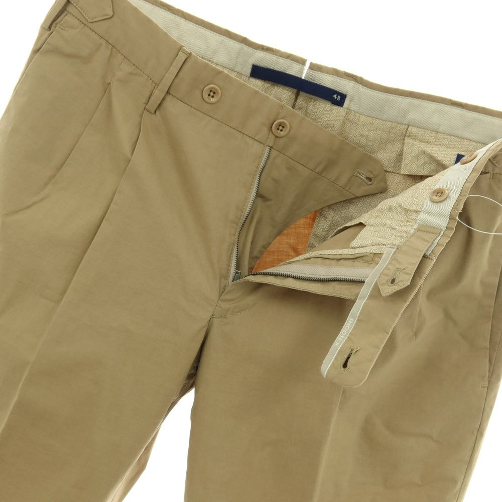 【中古】インコテックス INCOTEX ストレッチ コットン カジュアルスラックスパンツ ベージュxグリーン【サイズ48】【 状態ランクB 】【 メンズ 】