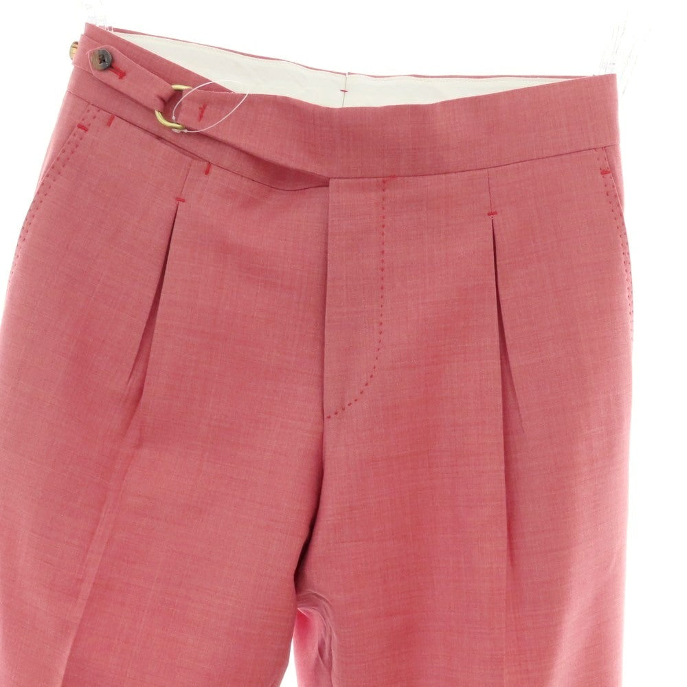 【中古】マッシモコラード Massimo Corrado Angioino SUPER120’S ウール ドレススラックスパンツ ピンク【 46 】【 状態ランクB 】【 メンズ 】