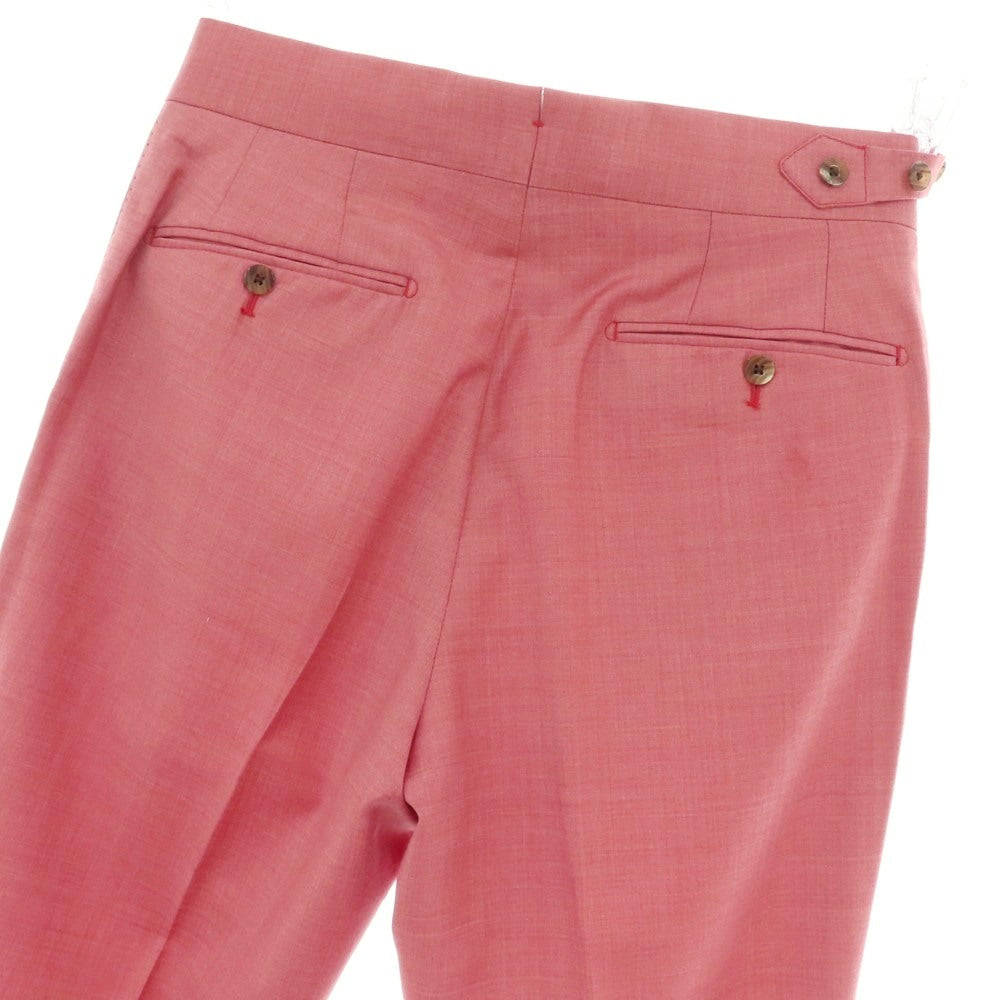 【中古】マッシモコラード Massimo Corrado Angioino SUPER120’S ウール ドレススラックスパンツ ピンク【 46 】【 状態ランクB 】【 メンズ 】