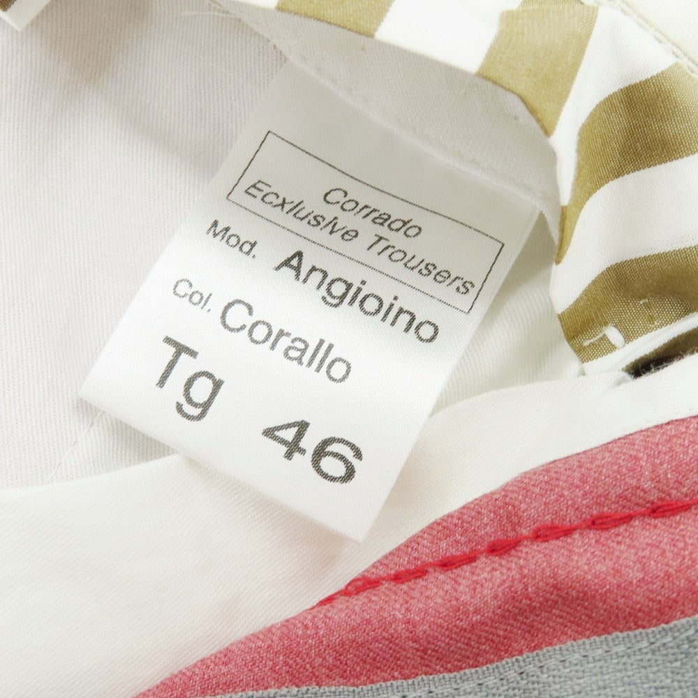 【中古】マッシモコラード Massimo Corrado Angioino SUPER120’S ウール ドレススラックスパンツ ピンク【 46 】【 状態ランクB 】【 メンズ 】