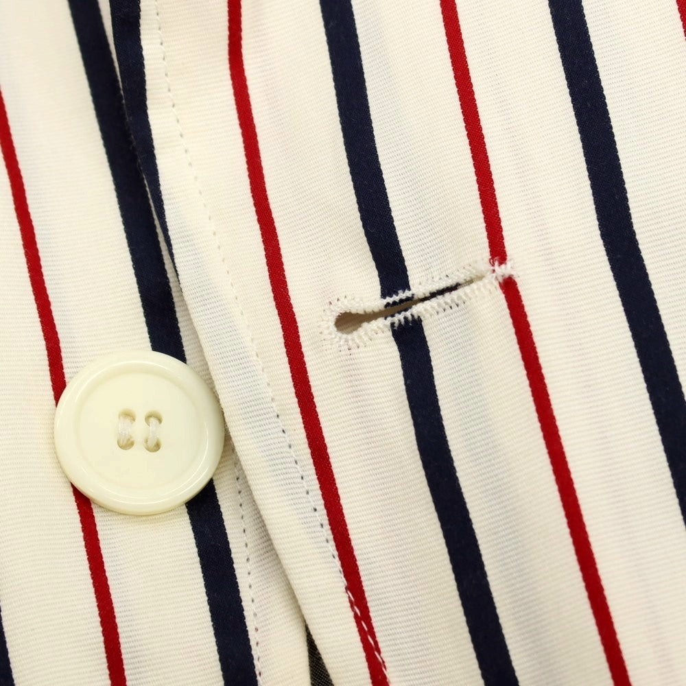 【中古】オリアン ORIAN コットン ストライプ 3B カジュアルジャケット オフホワイトxネイビー×レッド【サイズ44】【 状態ランクC 】【 メンズ 】