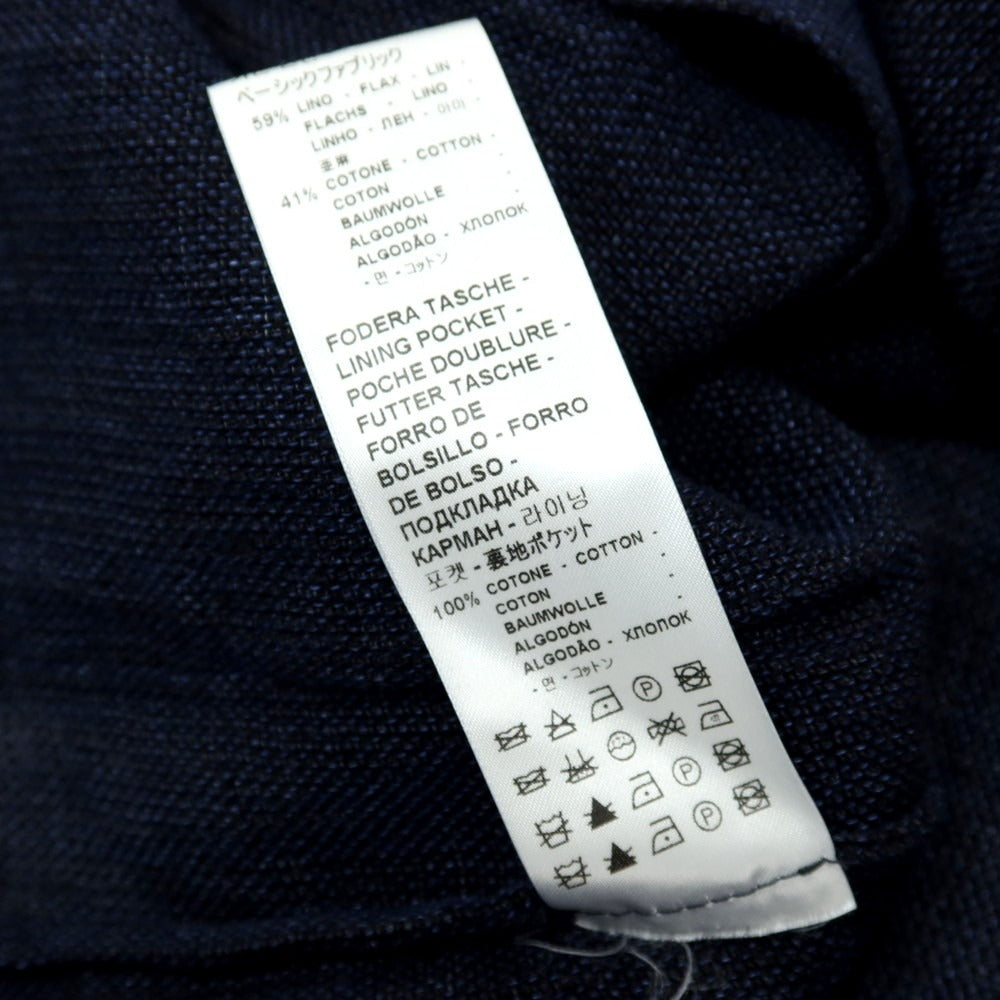 【中古】バレナ BARENA リネンコットン 半袖シャツ ネイビー【サイズ48】【 状態ランクC 】【 メンズ 】