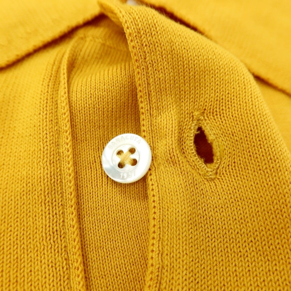 【中古】バラクータ BARACUTA ハイゲージ コットン 半袖 ポロニット イエロー【サイズEU:L】【 状態ランクB 】【 メンズ 】