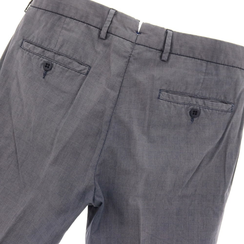 【中古】ラファエル カルーゾ CARUSO Raffaele Caruso コットンナイロン グレンチェック カジュアルスラックスパンツ ネイビー【サイズ46】【 状態ランクC 】【 メンズ 】