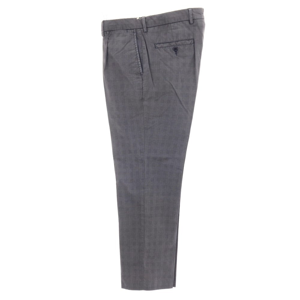 【中古】ラファエル カルーゾ CARUSO Raffaele Caruso コットンナイロン グレンチェック カジュアルスラックスパンツ ネイビー【サイズ46】【 状態ランクC 】【 メンズ 】