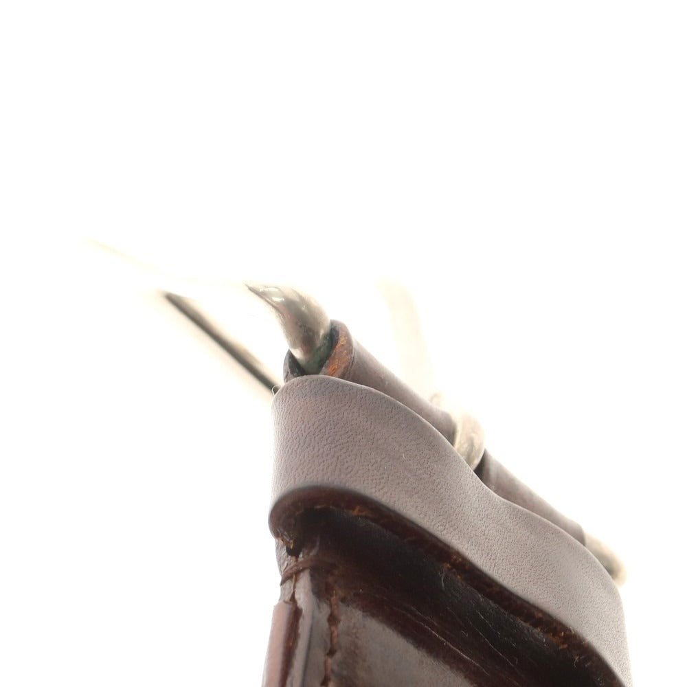 【中古】ジェイアンドエムデヴィッドソン J&M Davidson レザー メッシュベルト ブラウンxシルバー【 85 】【 状態ランクC 】【 メンズ 】