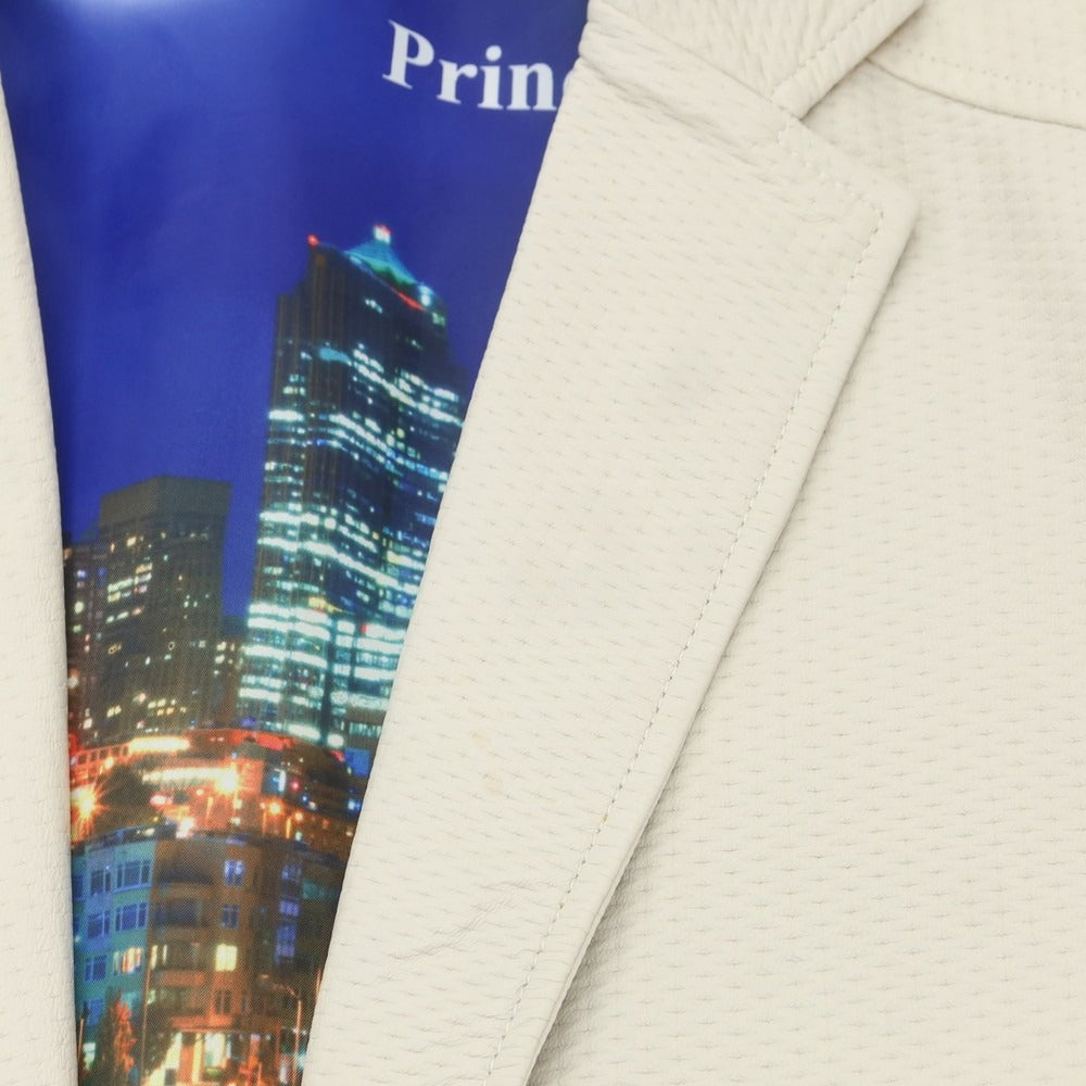 【中古】バラッシ barassi シープレザー 2B カジュアルジャケット オフホワイト【 50 】【 状態ランクB 】【 メンズ 】