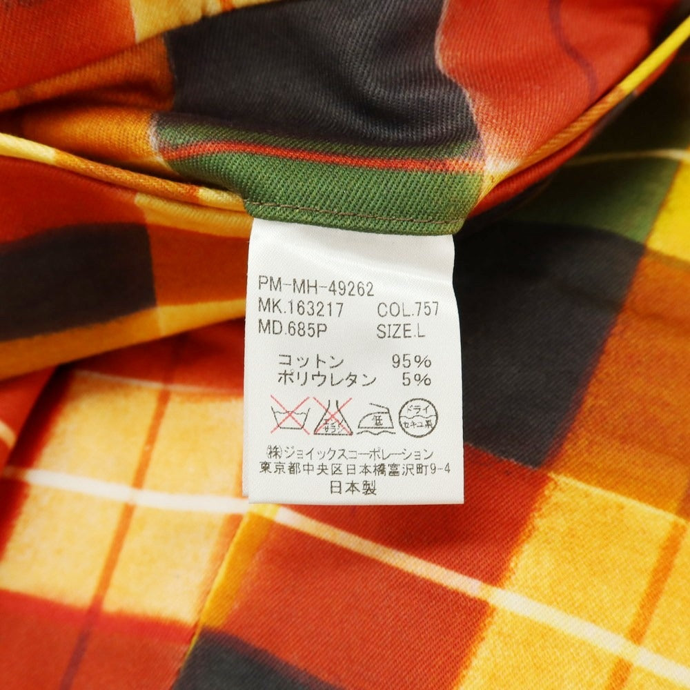 【中古】ポールスミス Paul Smith ストレッチ コットン チェック プリント ショートパンツ オレンジ【サイズL】【 状態ランクA 】【 メンズ 】