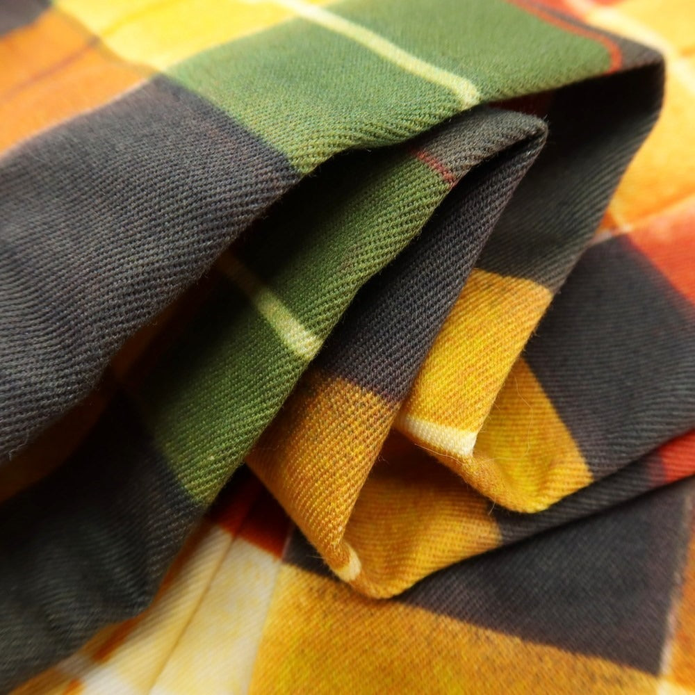 【中古】ポールスミス Paul Smith ストレッチ コットン チェック プリント ショートパンツ オレンジ【サイズL】【 状態ランクA 】【 メンズ 】