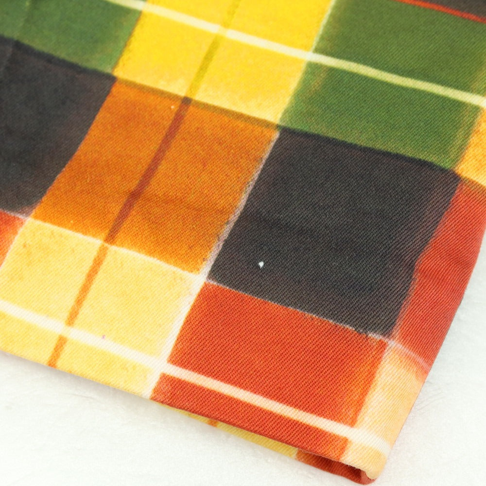 【中古】ポールスミス Paul Smith ストレッチ コットン チェック プリント ショートパンツ オレンジ【サイズL】【 状態ランクA 】【 メンズ 】