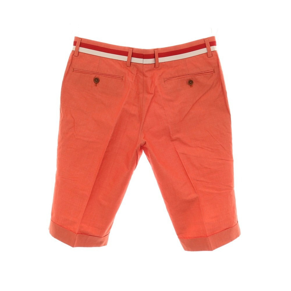 【中古】ポールスミス Paul Smith コットンリネン ショートパンツ オレンジ【サイズL】【 状態ランクB 】【 メンズ 】