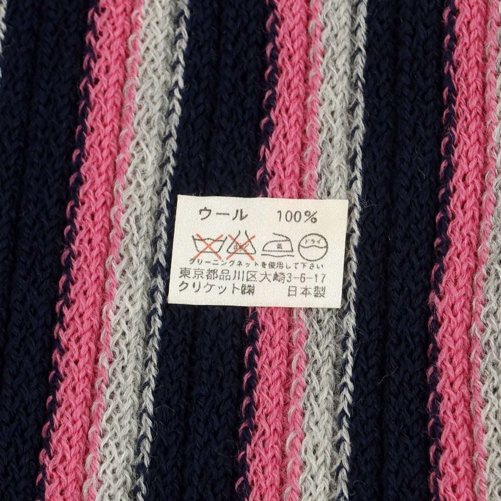 【中古】クリケット CRICKET ウール ニット マフラー ネイビーxピンク【 - 】【 状態ランクA 】【 メンズ 】