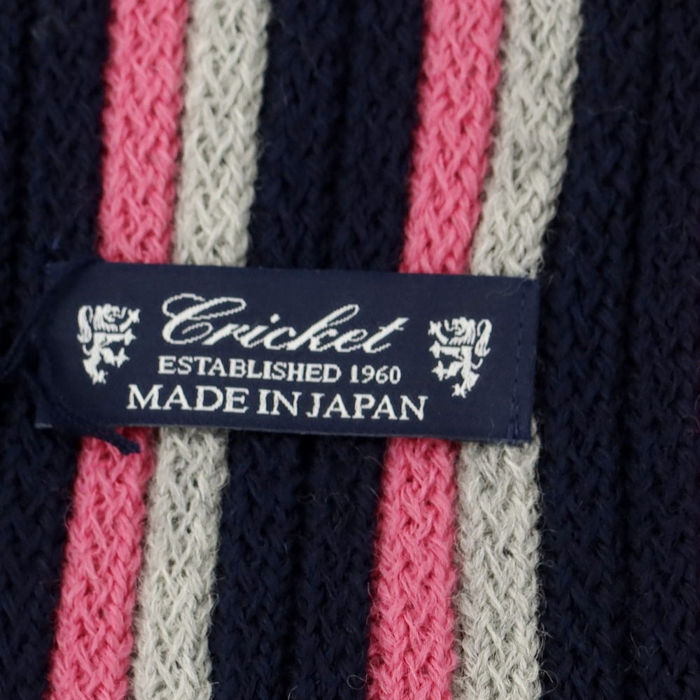【中古】クリケット CRICKET ウール ニット マフラー ネイビーxピンク【 - 】【 状態ランクA 】【 メンズ 】