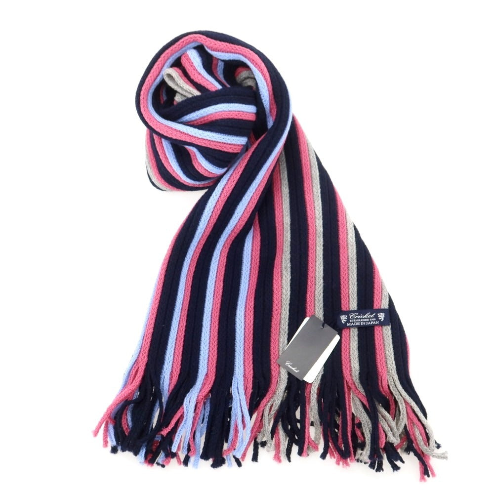 【中古】クリケット CRICKET ウール ニット マフラー ネイビーxピンク【 - 】【 状態ランクA 】【 メンズ 】