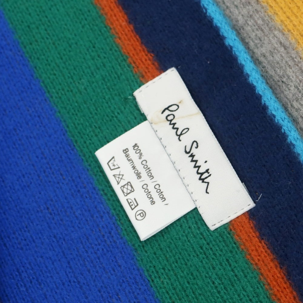 【中古】ポールスミス Paul Smith コットン ニット ストライプ マフラー マルチカラー【 - 】【 状態ランクB 】【 メンズ 】