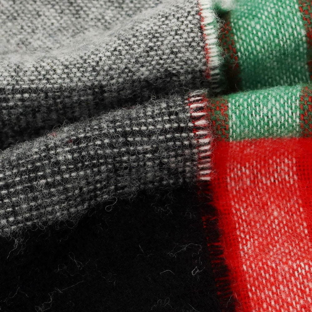 【中古】グレンプリンス Glen Prince ウール チェック柄 ストール マルチカラーxブラック【 - 】【 状態ランクB 】【 ユニセックス 】