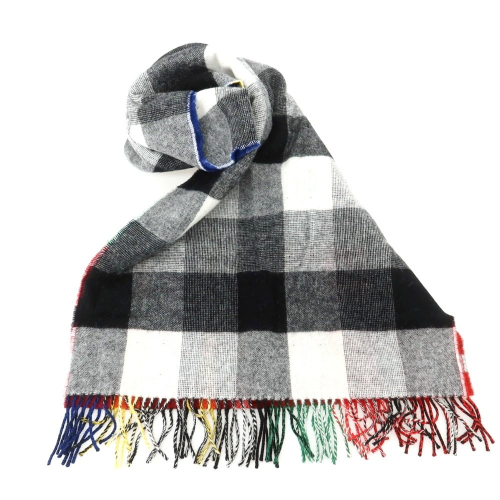 【中古】グレンプリンス Glen Prince ウール チェック柄 ストール マルチカラーxブラック【 - 】【 状態ランクB 】【 ユニセックス 】