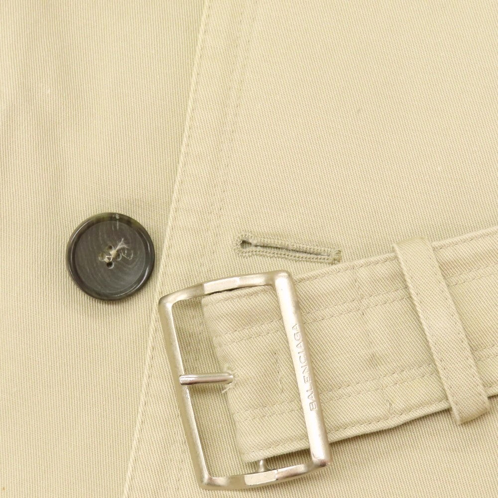 【中古】バレンシアガ BALENCIAGA コットン トレンチコート ベージュ【 44 】【 状態ランクC 】【 メンズ 】