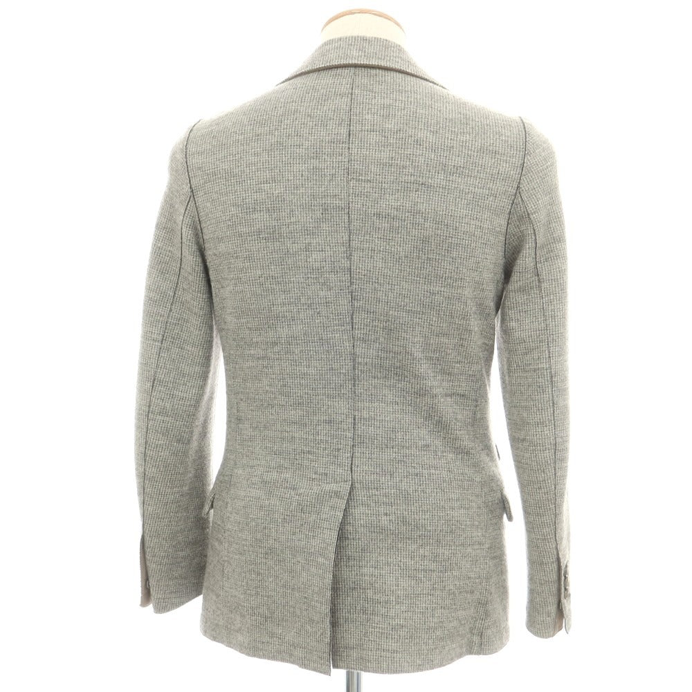 【中古】イレブンティ eleventy ウールコットン ジャージー ハウンドトゥース 2B カジュアルジャケット グレー【 44 】【 状態ランクC 】【 メンズ 】