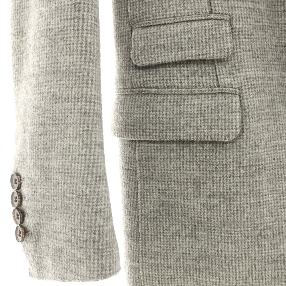 【中古】イレブンティ eleventy ウールコットン ジャージー ハウンドトゥース 2B カジュアルジャケット グレー【 44 】【 状態ランクC 】【 メンズ 】