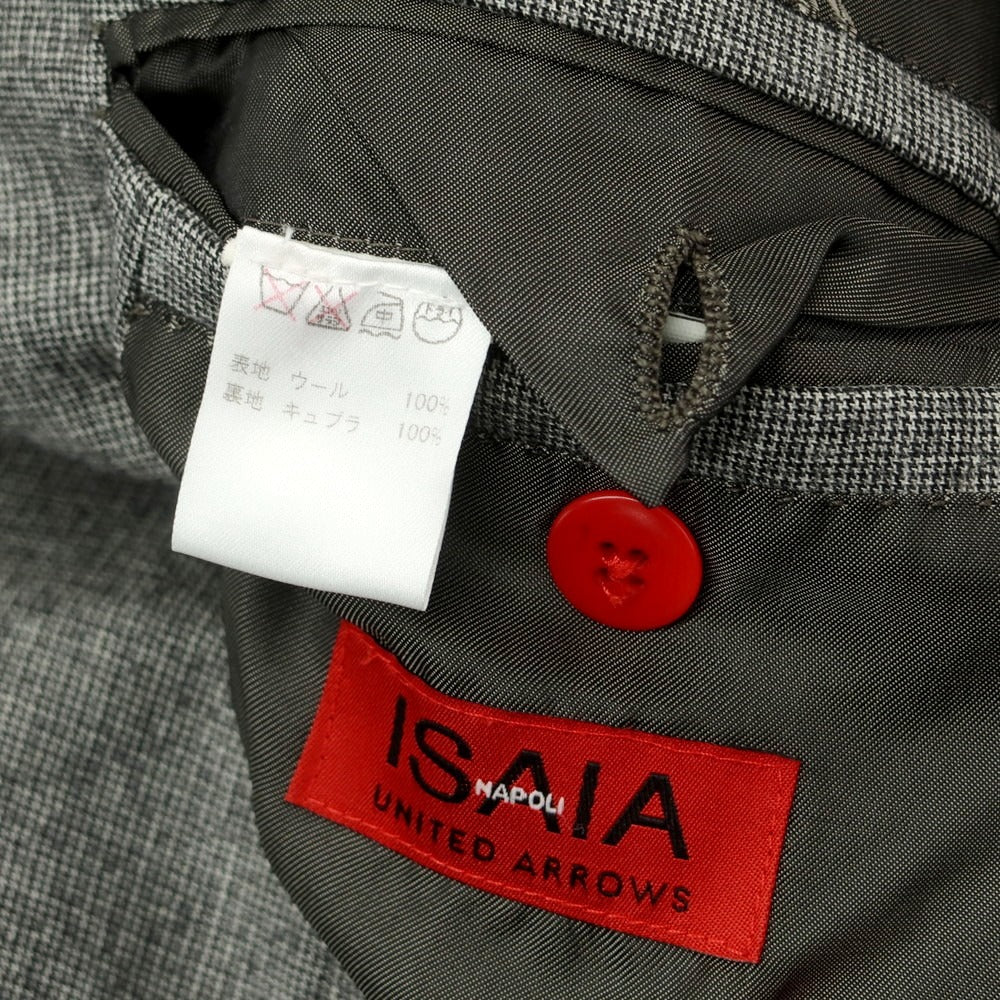【中古】イザイア ISAIA UNITED ARROWS別注 ウール 3B テーラードジャケット グレー【 44 】【 状態ランクC 】【 メンズ 】