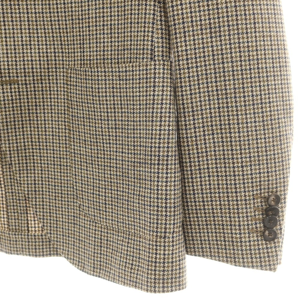 【中古】ラルディーニ LARDINI ウールコットン ガンクラブチェック 3B テーラードジャケット ネイビーxブラウン【 44 】【 状態ランクA 】【 メンズ 】