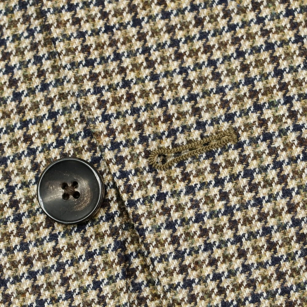 【中古】ラルディーニ LARDINI ウールコットン ガンクラブチェック 3B テーラードジャケット ネイビーxブラウン【 44 】【 状態ランクA 】【 メンズ 】