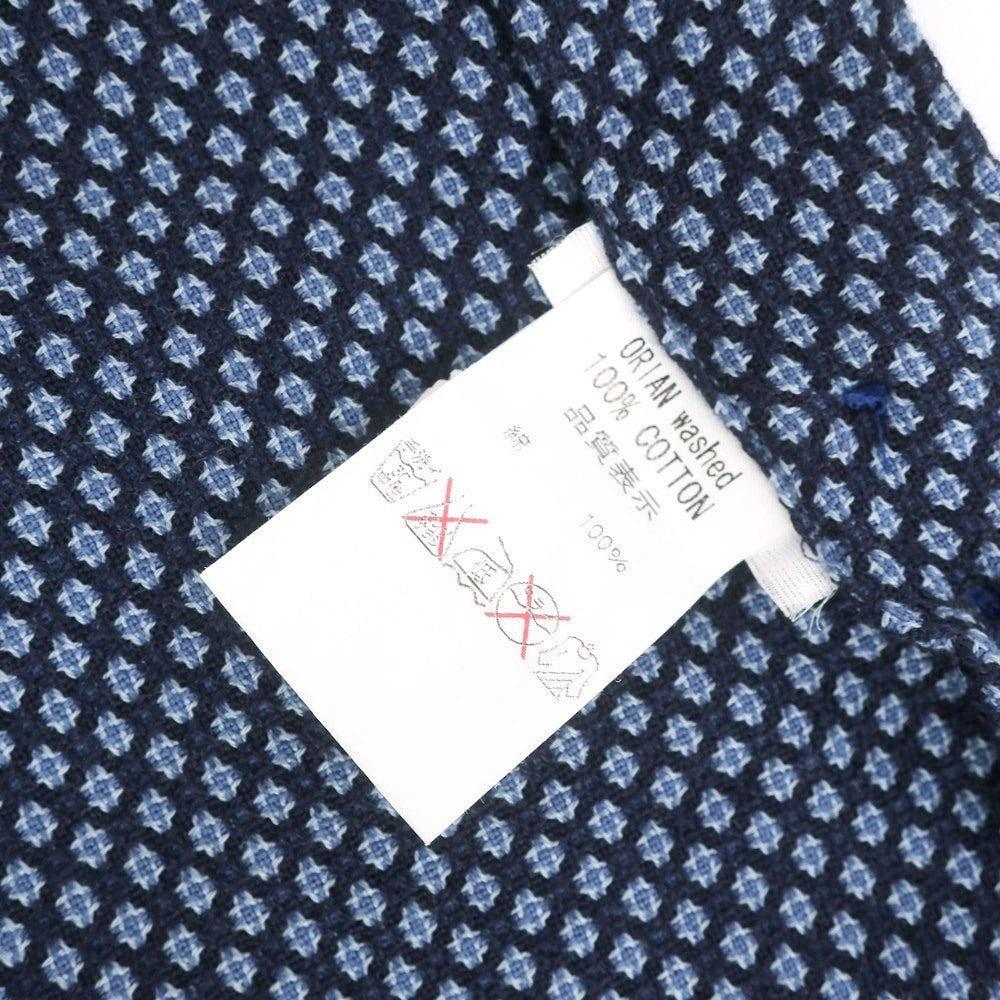 【中古】オリアン ORIAN コットン ホリゾンタルカラー カジュアルシャツ ネイビー【サイズ37】【 状態ランクB 】【 メンズ 】