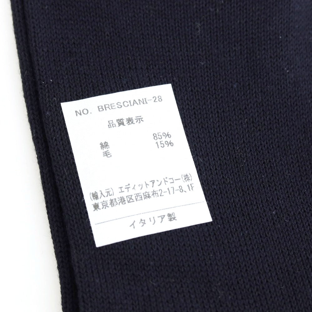 【中古】【未使用】ブレッシアーニ BRESCIANI コットンウール ソックス 靴下 ネイビーxブルー【サイズ10.5】【 状態ランクS 】【 メンズ 】
