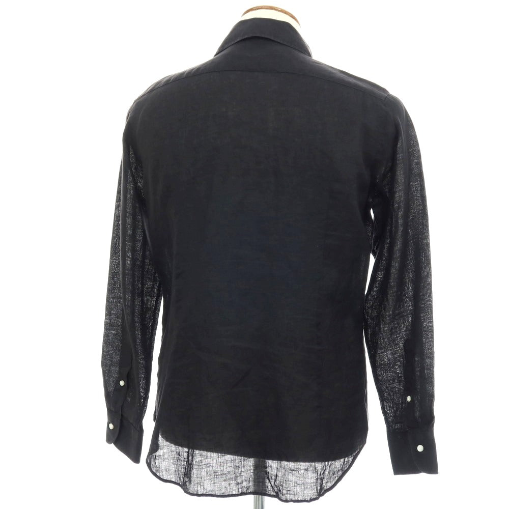 【中古】アルコディオ ARCODIO リネン ワンピースカラー カジュアルシャツ ブラック【サイズ39】【 状態ランクC 】【 メンズ 】
