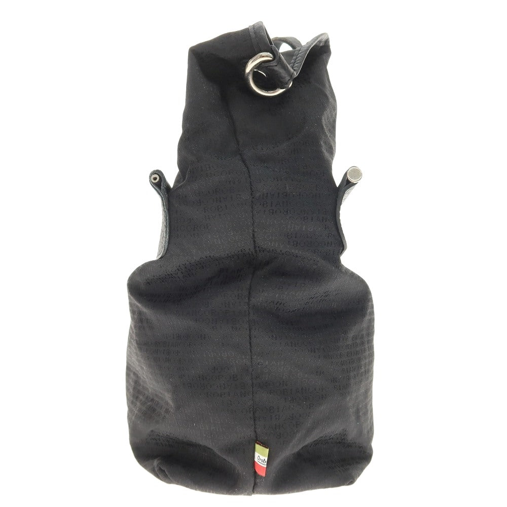 【SALE30%OFF/返品不可】【中古】オロビアンコ Orobianco ナイロン×レザー ジャカードロゴ トートバッグ ブラック【 状態ランクC 】【 メンズ 】